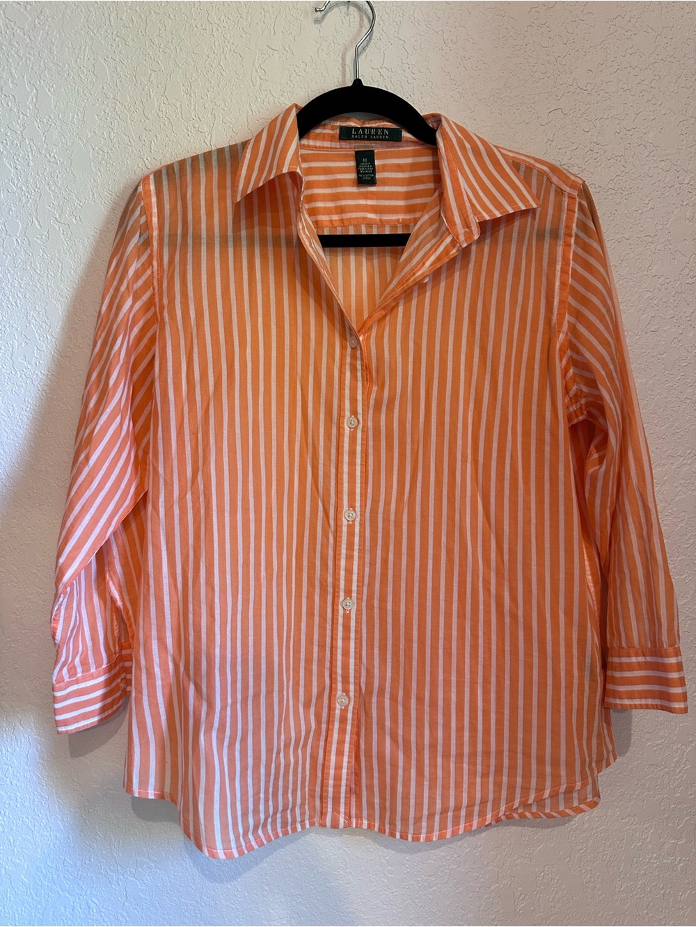 Lauren Ralph Lauren Orange and White Stripe women's Button-Up Shirt